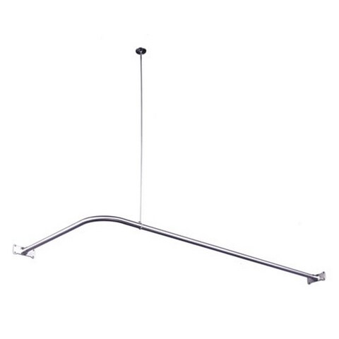Chrome Corner Shower Rod - Silver