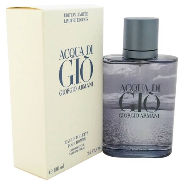 Shop Giorgio Armani Acqua Di Gio Men S 3 4 Ounce Eau De Toilette Spray Blue Limited Edition Overstock