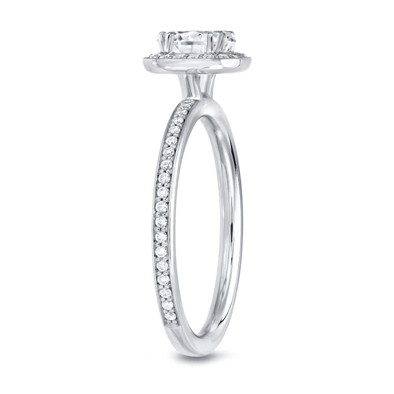 Auriya 18k Gold 4/5ctw Cushion-cut Halo Diamond Engagement Ring
