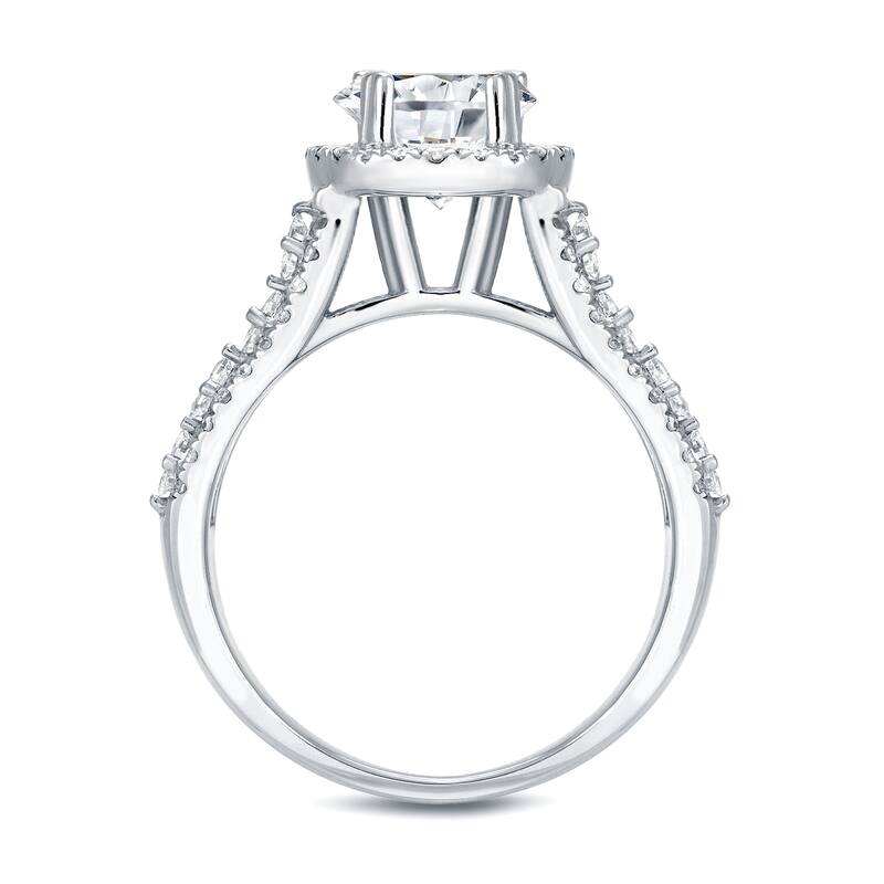 Auriya Modern Unique 1 1/2ct TDW Diamond Halo Engagement Ring 14k White Gold