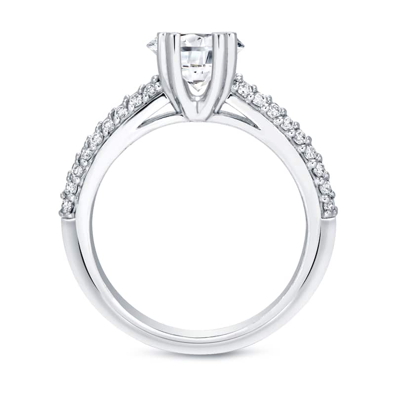 Auriya Unique Double Edge 1ct TDW Round Diamond Engagement Ring 14k White Gold (H-I, SI1-SI2)