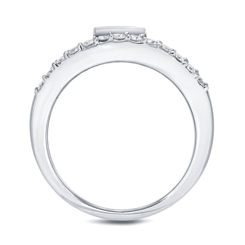 Auriya Split Shank 1ct TDW Princess-Cut Diamond Engagement Ring 14k White Gold