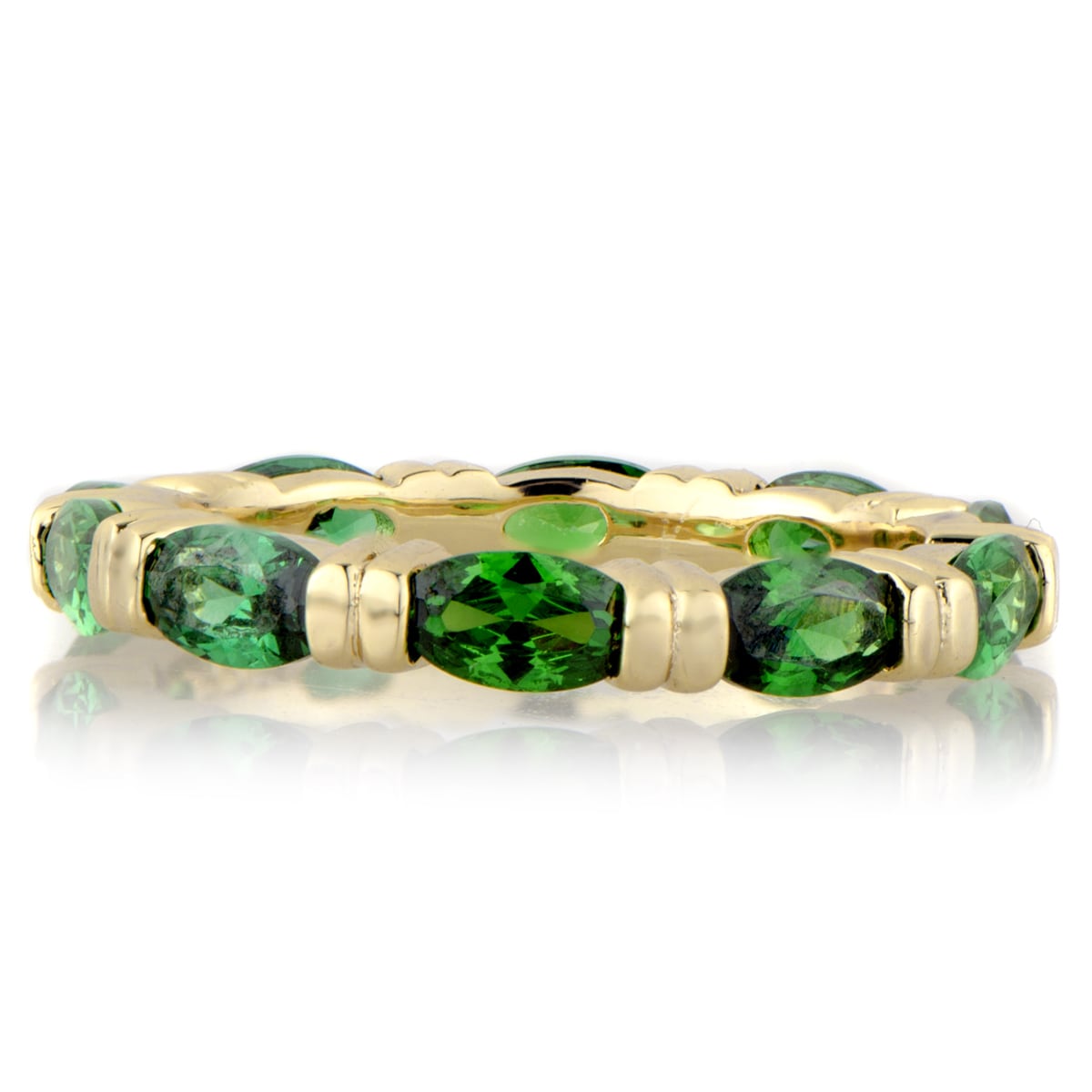 Emerald Marquise Cut CZ Gold Eternity Band