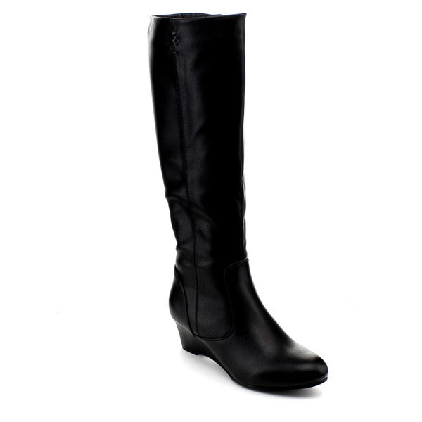 Shop Reneeze Women's 'Julia-01' Knee-high Wedge Boots - Free Shipping ...