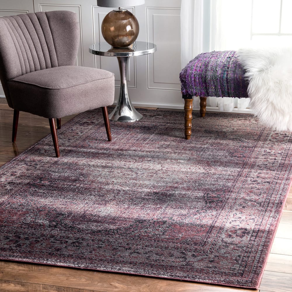 Nuloom Amethyst Oriental Vintage Viscose Persian Area Rug