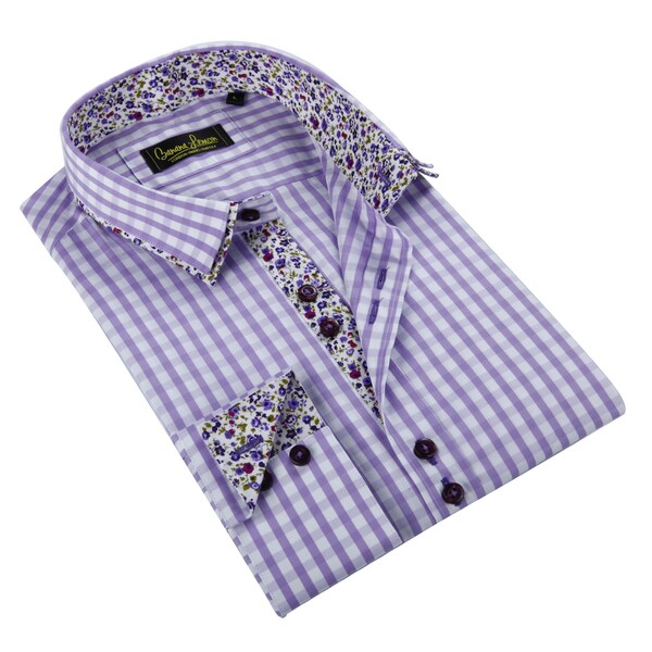 Shop Banana Lemon Men's Purple Buttondown Shirt Free Shipping Today