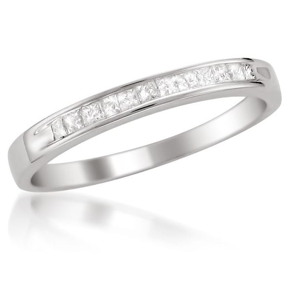 Montebello Platinum 1/ 4ct TDW White Diamond Channel-set Wedding Band