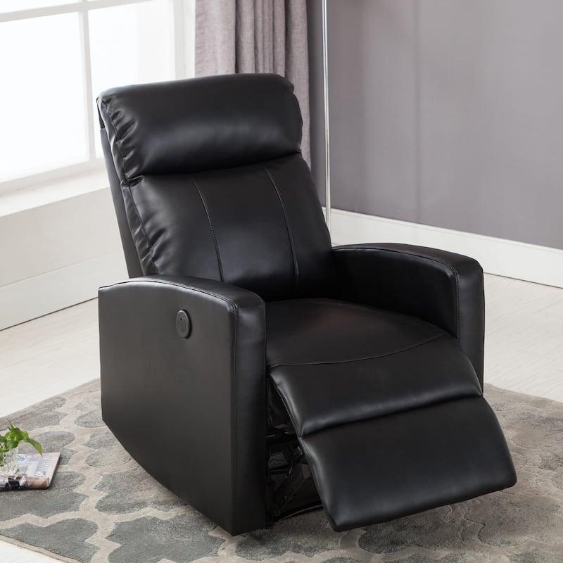 Sean Black Small Reading Power Recliner