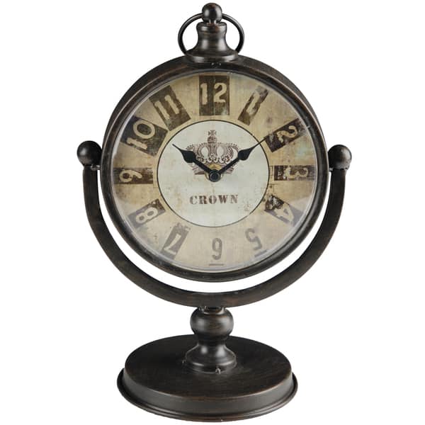 slide 2 of 2, Windsor Round Antique Finish Table Clock