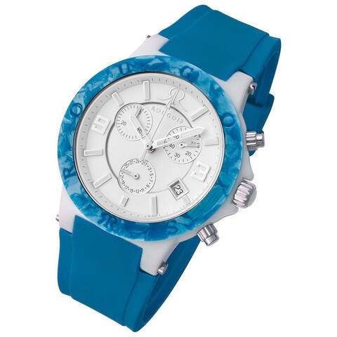 Rougois Women's Pop Series Chronograph Blue Silicone Strap Watch