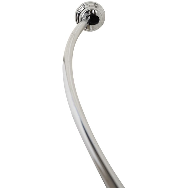 Zenna Home Adjustable Curved Tension Shower Rod - Chrome