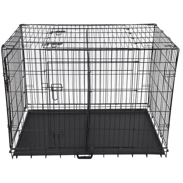 Photo inspiration: Visual Reference: Folding 48 Inch Three Door Metal Dog Crate With Divider