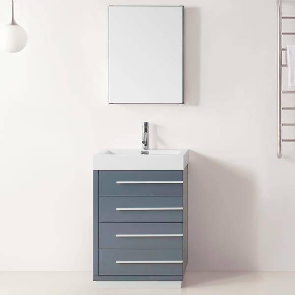 Virtu USA Bailey 24-inch Grey Single Sink Bathroom Vanity - Overstock ...