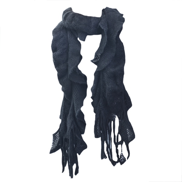 Kate Marie 'Uma' Double Layer Fringe Knit Scarf