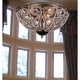 preview thumbnail 2 of 2, Warehouse of Tiffany Claire Dark Antique Brass/ Crystal 3-light Flush Mount