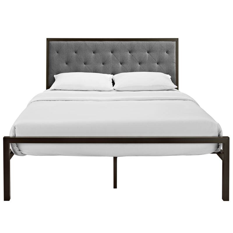 Mia Queen Fabric Platform Bed