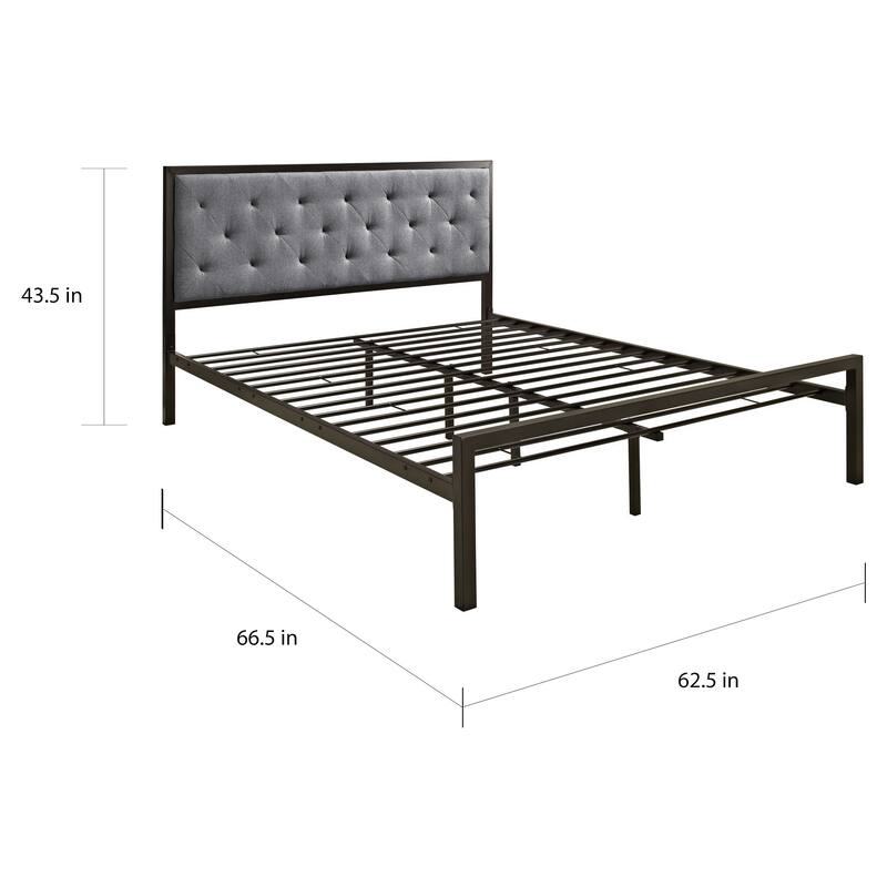 Mia Queen Fabric Platform Bed