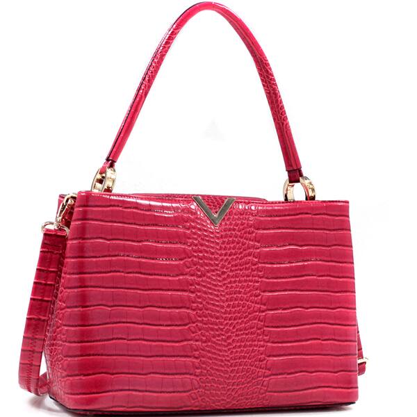 Shop Croc Embossed V Emblem Shoulder Bag On Sale Overstock