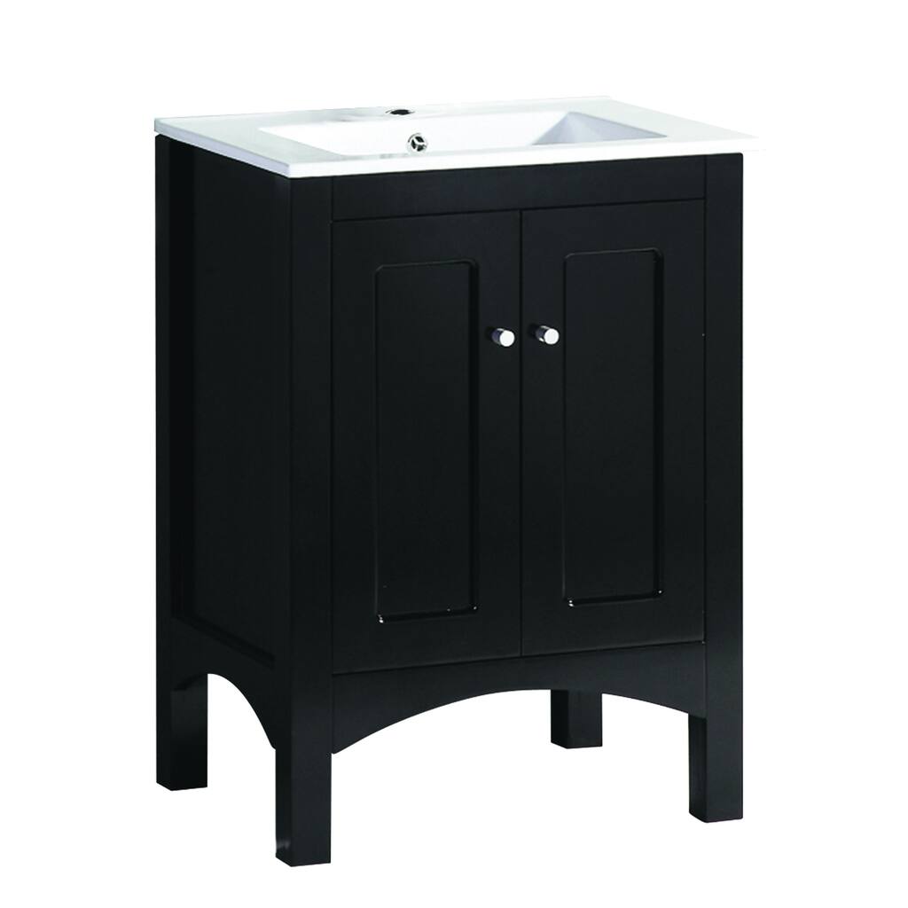 Black 23.5-inch Wide Single Sink Bathroom Vanity
