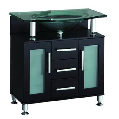 31.5-inch Wide Single Sink Black Bathroom Vanity