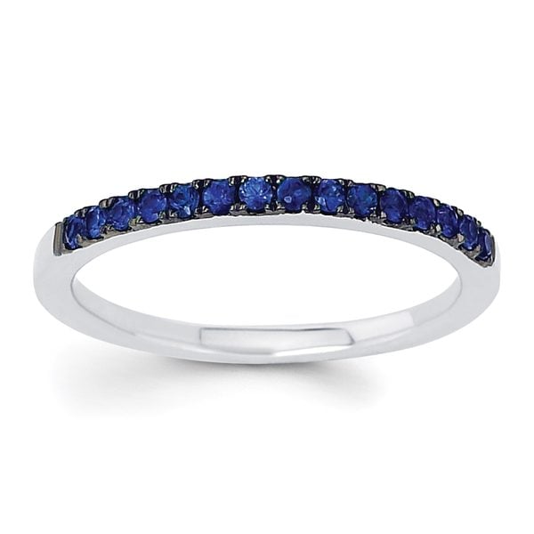 Shop Boston Bay Diamonds 14k White Gold Blue Sapphire Stackable Band ...