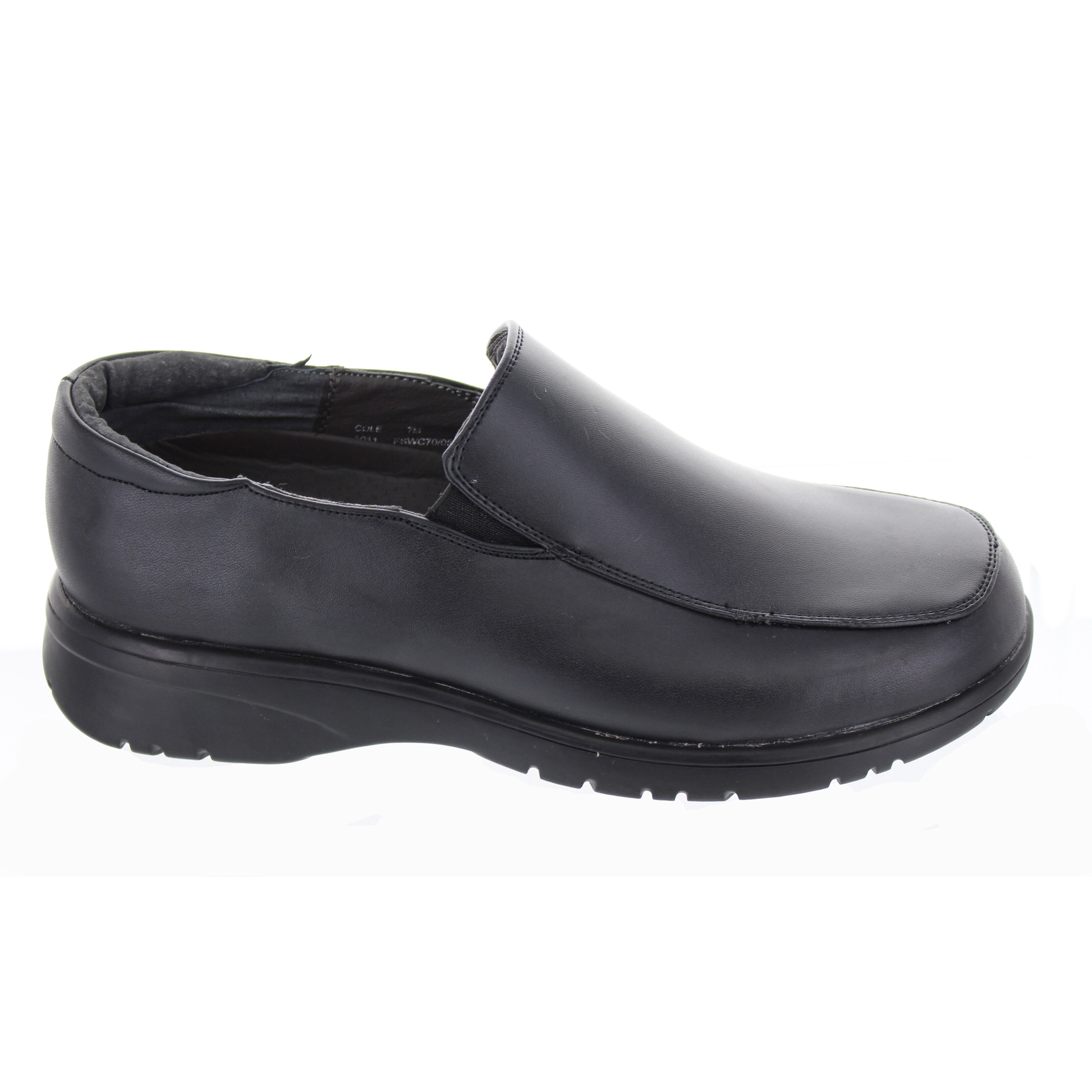 black slip on school shoes