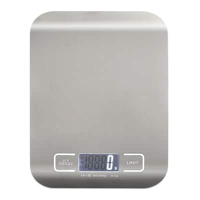 Insten Silver Stainless Steel Ultra-slim 1-5000g Handy Digital Kitchen Scale Food Scale with LCD Display/ Auto-off Function