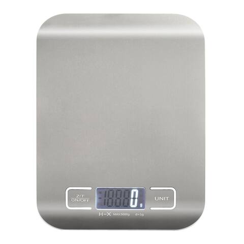 Insten Silver Stainless Steel Ultra-slim 1-5000g Handy Digital Kitchen Scale Food Scale with LCD Display/ Auto-off Function