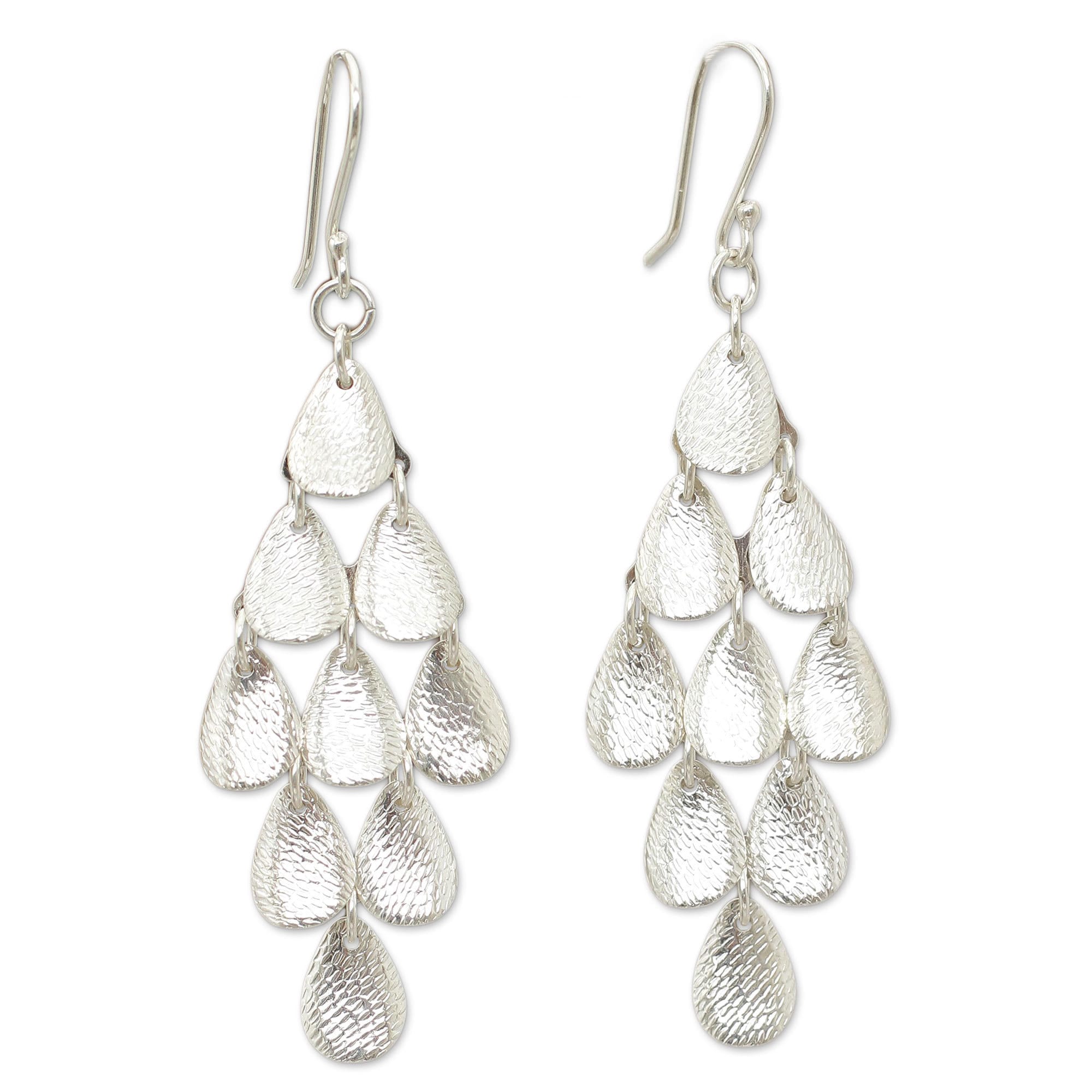 Handmade Sterling Silver Rain Chandelier Earrings Peru On Sale Overstock