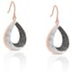 preview thumbnail 1 of 2, Finesque Rose Gold Overlay Diamond Accent Teardrop Dangle Earrings