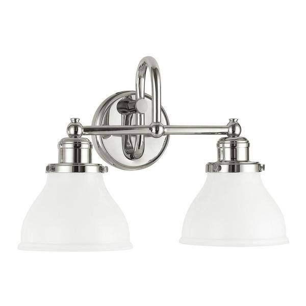 slide 1 of 1, Baxter 2-light Polished Nickel Bath/ Vanity Light - Polished Nickel