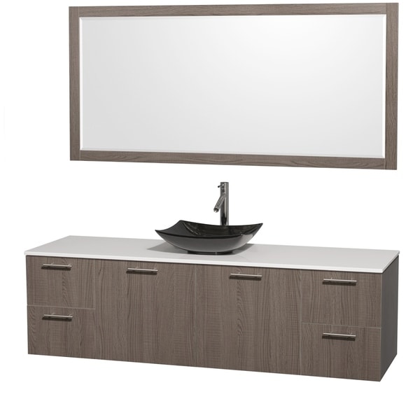 Wyndham Collection Amare 72-inch Grey Oak Single Vanity