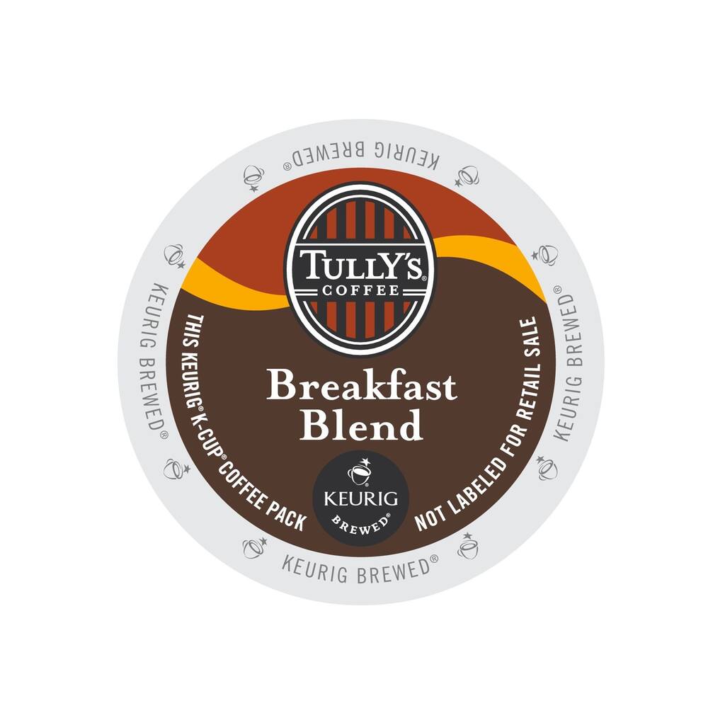 Tully's Breakfast Blend Extra Bold Coffee, K-Cups Portion Pack for Keurig Brewers