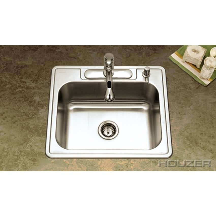 Houzer Glowtone 9-inch Deep 4-hole Single Bowl