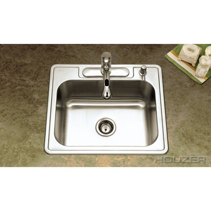 Houzer Glowtone 9-inch Deep 4-hole Single Bowl