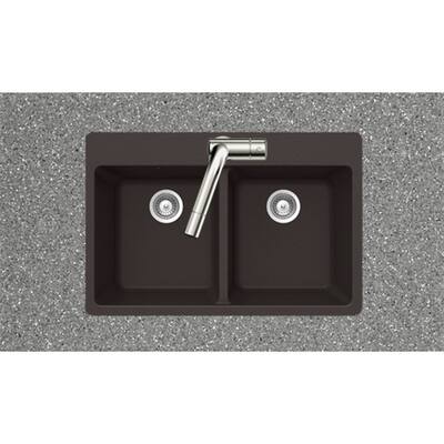 Houzer Alive Series Chocolate Topmount 50/50 Double Bowl