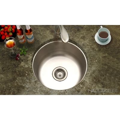 Houzer Undermount Round Bar/Prep Sink CF-1830-1 Lustrous Satin