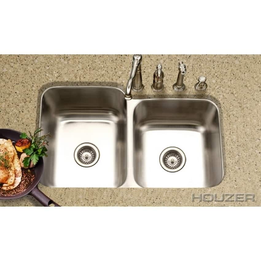 Houzer Medallion Classic 60/40 Small Bowl Right Double Bowl