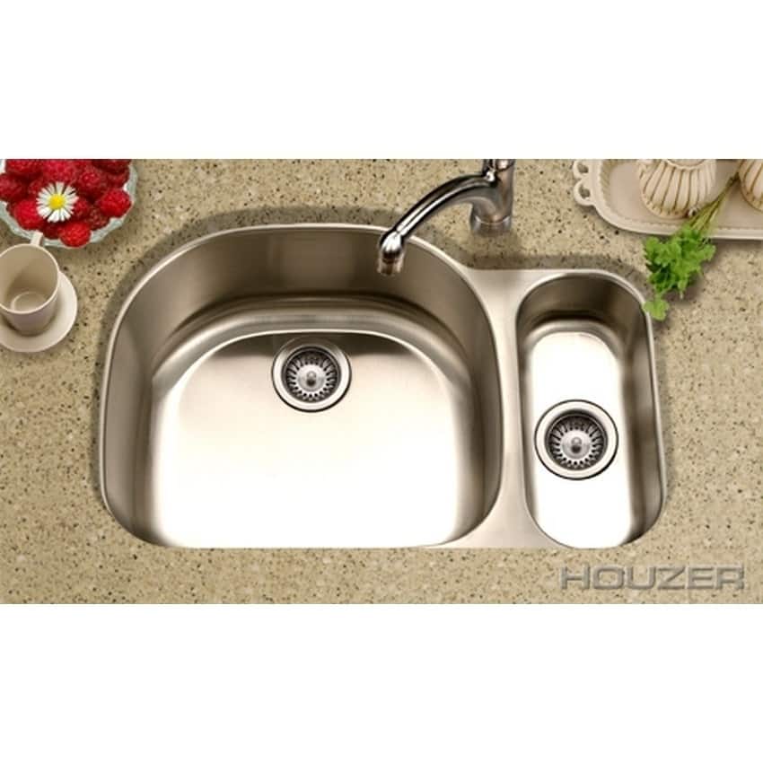 Houzer Medallion Designer 60/40 Small Bowl Right Double Bowl