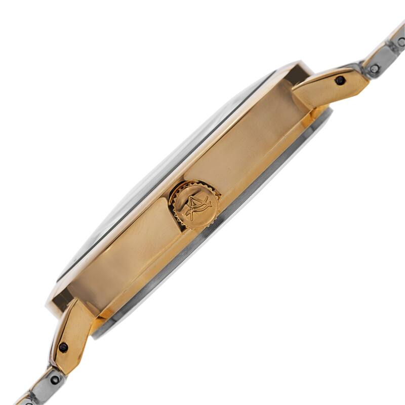 August Steiner Men's Ultra-Thin Swiss Quartz Mother of Pearl Diamond Dial Two-Tone Bracelet Watch