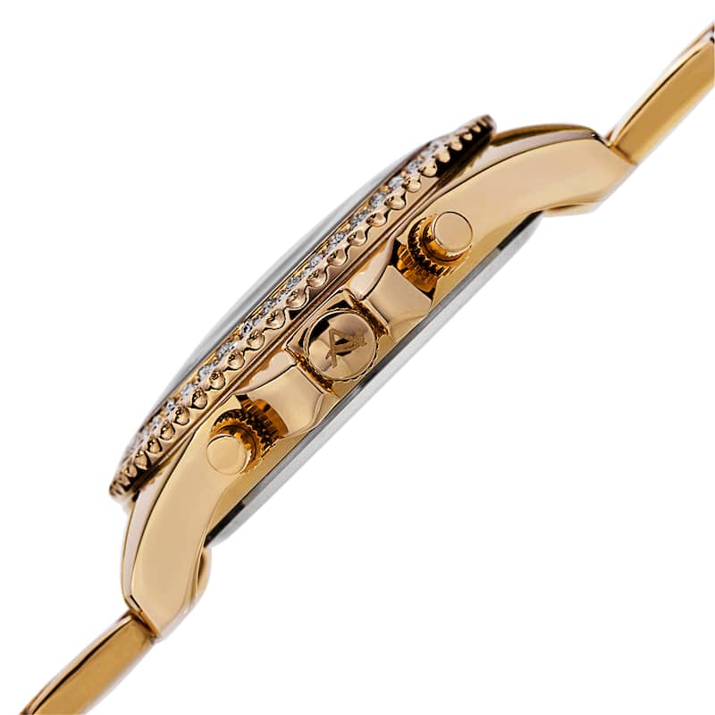 August Steiner Women's AST8136YGOR Swiss Quartz Diamond Gold-Tone Bracelet Watch