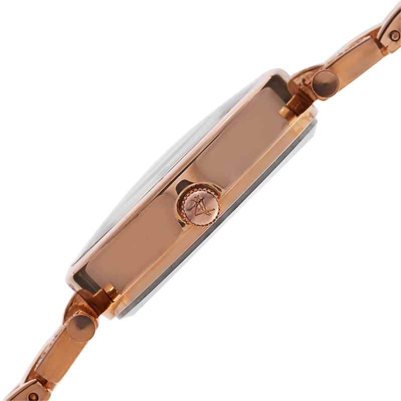 August Steiner Women's Swiss Quartz Diamond Markers Rose-Tone Bracelet Watch