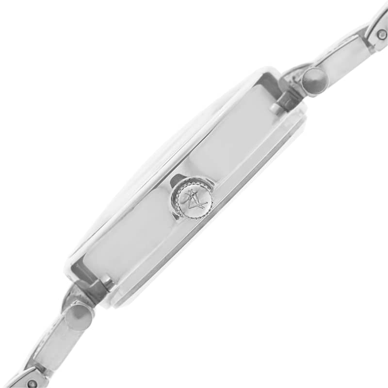 August Steiner Women's Swiss Quartz Diamond Markers Silver-Tone Bracelet Watch