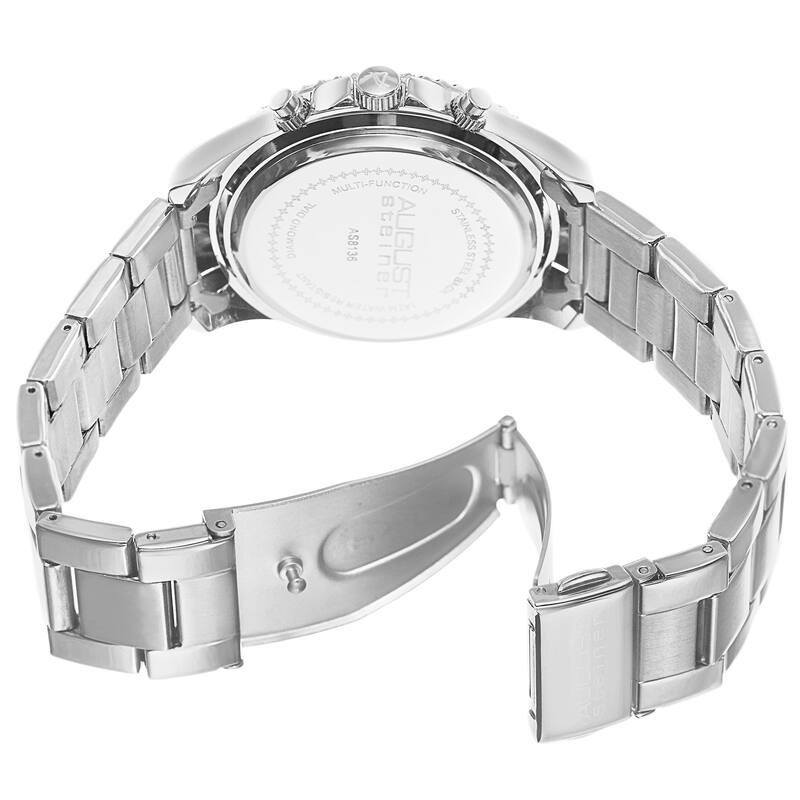 August Steiner Women's AST8136SSPU Swiss Quartz Diamond Silver-Tone Bracelet Watch
