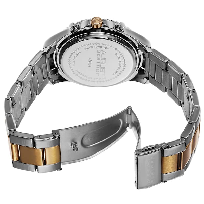 August Steiner Women's AST8136TTBU Swiss Quartz Diamond Blue Bracelet Watch