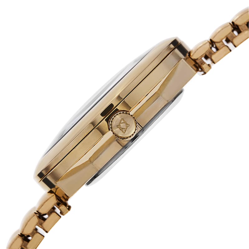 Akribos XXIV Women's Quartz Diamond Markers Expandable Gold-Tone Bracelet Watch