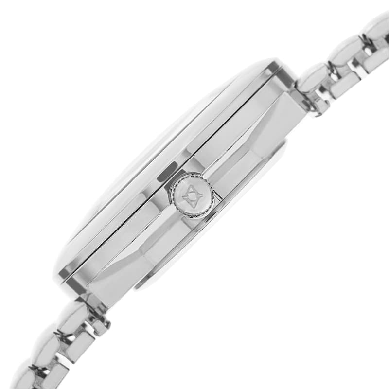 Akribos XXIV Women's Quartz Diamond Markers Expandable Silver-Tone Bracelet Watch