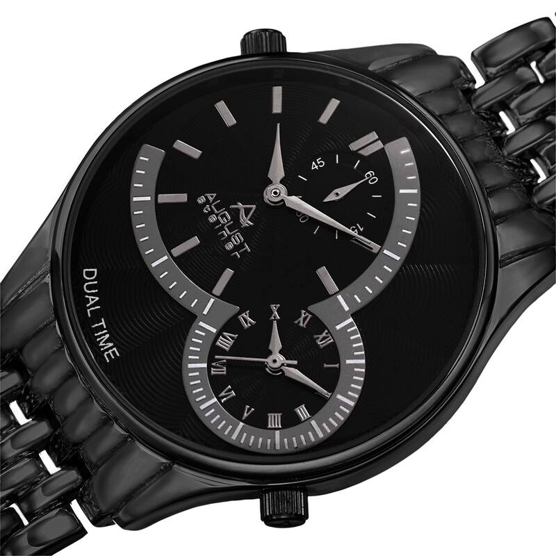 August Steiner Men's Swiss Quartz Dual Time Bracelet Watch