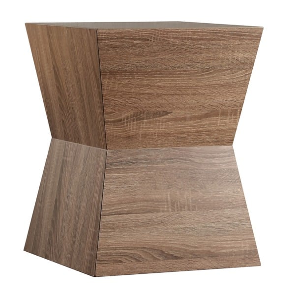 Inspire Q Hatteras Modern Geometric Woodblock End Table Inspire Q Hatteras Modern Geometric Woodblock End Table