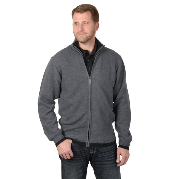 Shop Vance Co. Men's High Collar Zipup Knit Sweater Free Shipping On